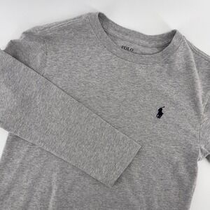 Polo‎ Ralph Lauren Kids Long Sleeve T Shirt Gray Cotton Pony Logo S Top